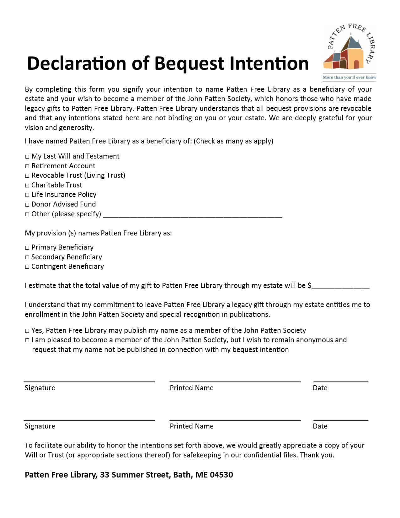 Image 9 for Bequest Letter Template